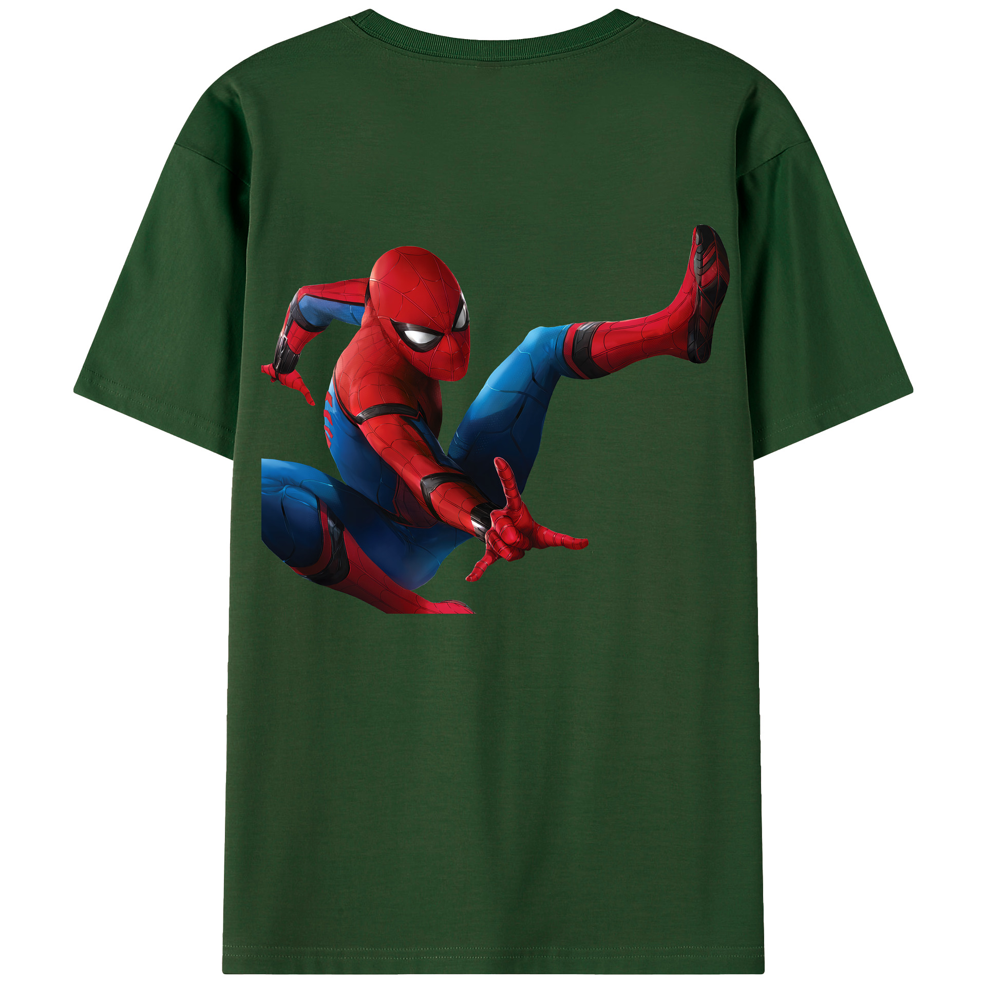 （画像用） Spider Man スパイダーマン 綿100％半袖Tシャツ（背面プリント）